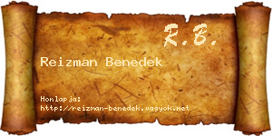 Reizman Benedek névjegykártya